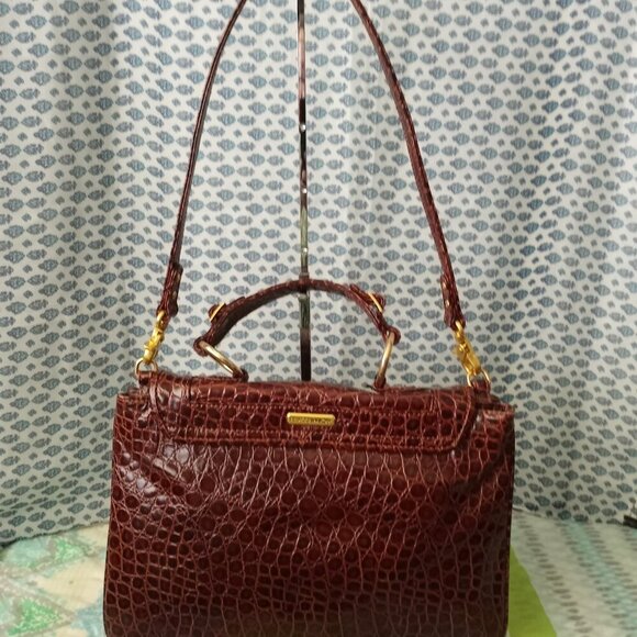 Rebecca Minkoff Leather Covert Convertible Satchel Shiny Brown Color NWT $425 - Picture 13 of 15